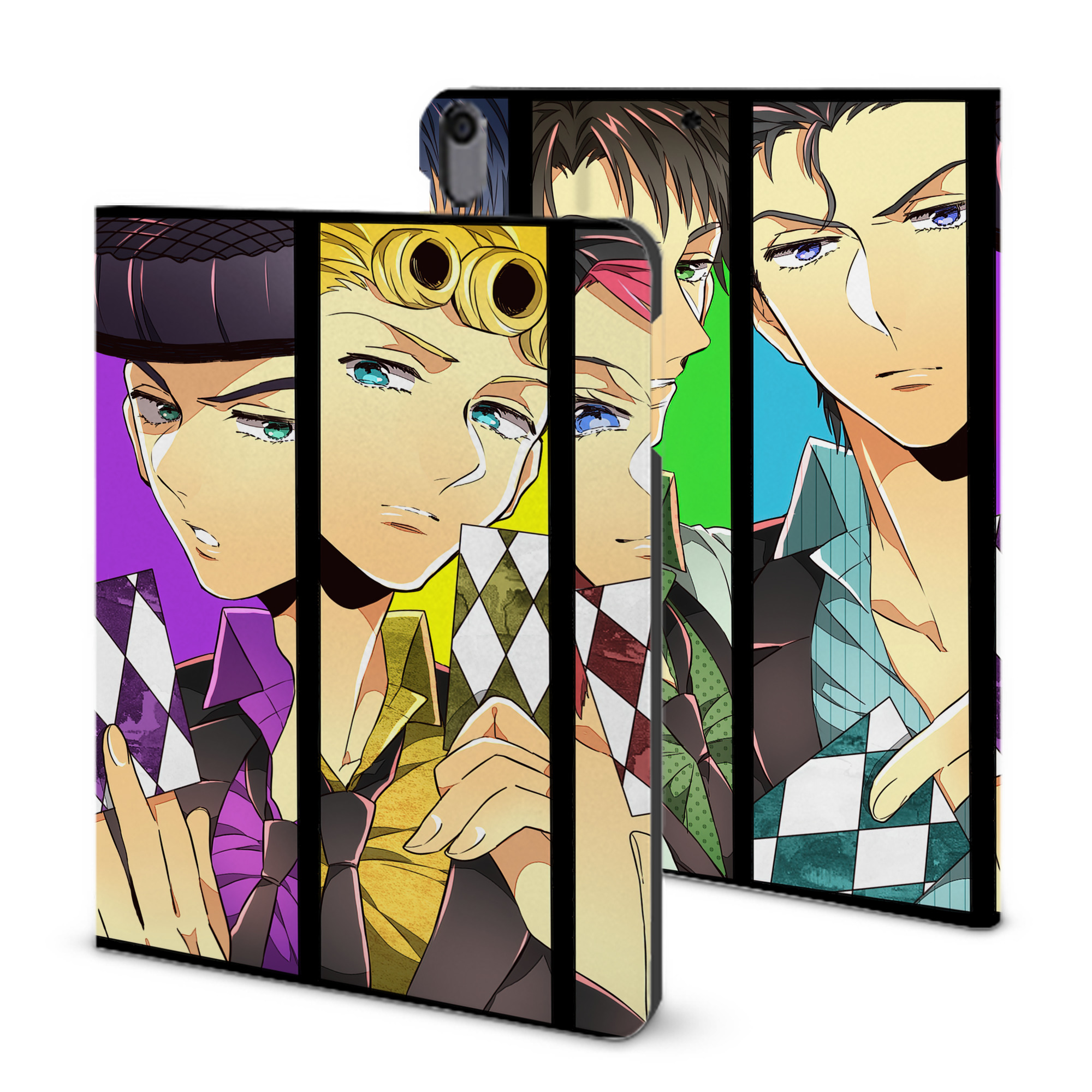 （画像用） ジョジョの奇妙な冒険 JoJo's Bizarre Adventure IPad ケース ブック型 PUレザー TPU 耐衝撃 軽量 薄型 ペン収納なし 全面保護 IPad 各モデル対応